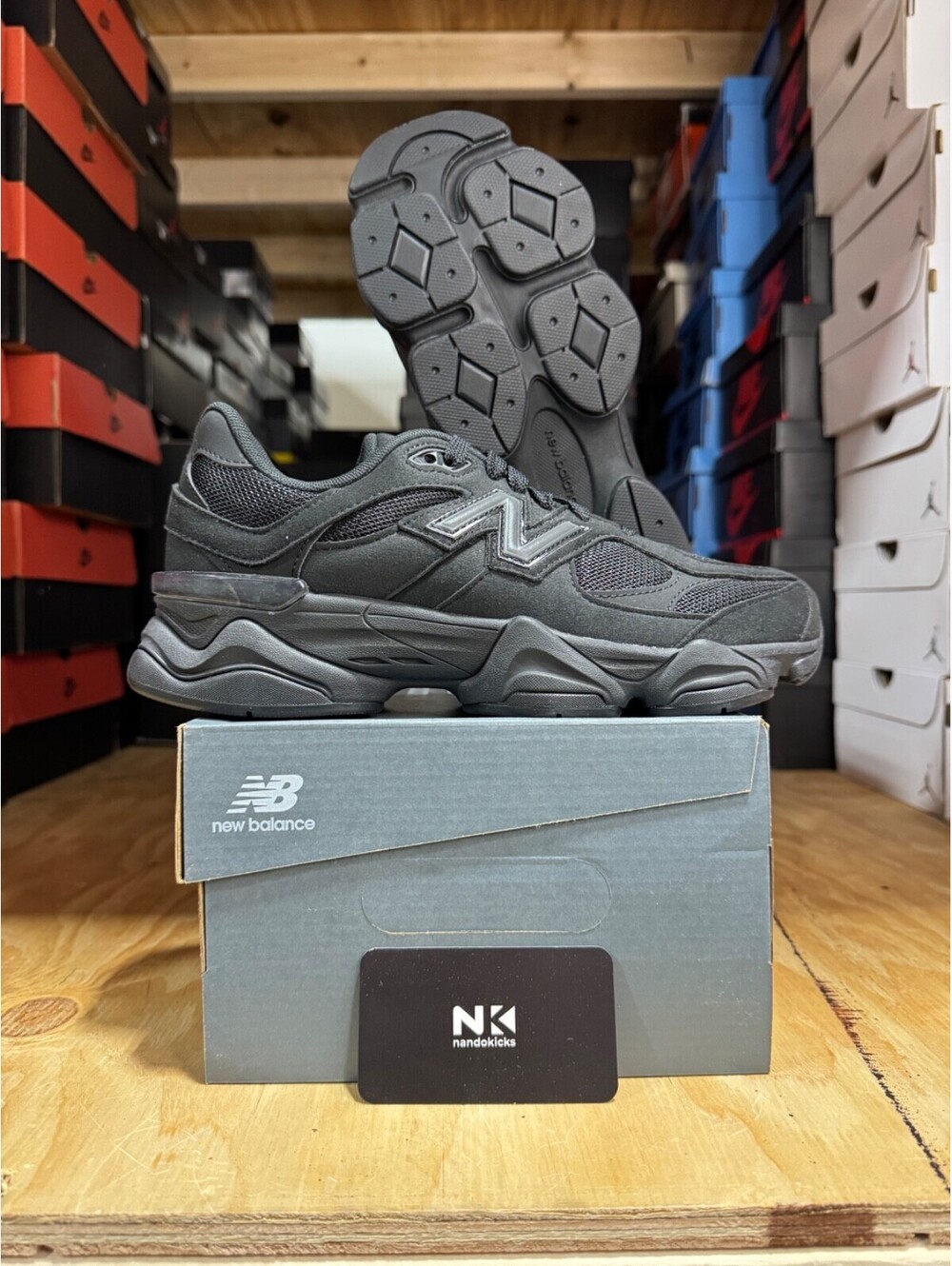 New Balance 9060 Big Kid GC9060BB  'Triple Black Suede' GS SIZE 7Y